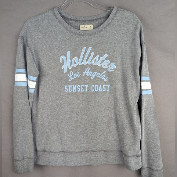 Hollister Medium Sweatshirt With Worn Elbows And Cuffs - Picture 1 of 14